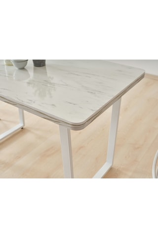 Kagu Mdf Masa Sandalye Beyaz Ms Kaz Siyah