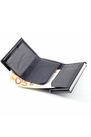 Ancora Leather Hakiki Deri Croco Mekanizmalı Erkek Cüzdanı Siyah1 Siyah