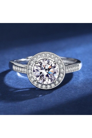 Siyah Bague Ringen Yuvarlak D Renk Vvs 1/2ct Mozanit Yüzükler Gümüş 925 Takı Kadın Alyans Nişan Ayarlanabilir Boyutu 1 Ct 1ct Adjustable