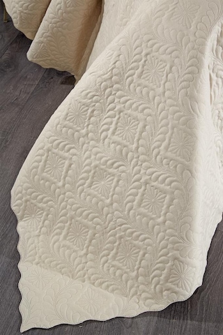 Ultrasonik Kapitoneli Elite Çift Kişilik Yatak Örtüsü Bej Bej