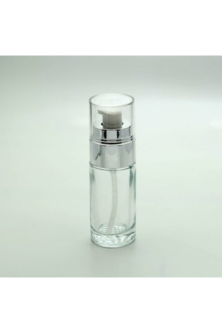 Boş Krem ve Losyon Şişesi 40 ML 5 Adet Şeffaf Gri Kapaklı Boş Şişe