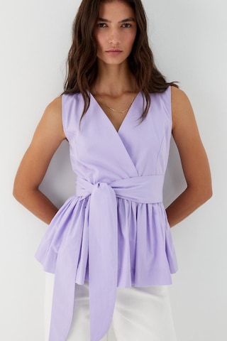 Kuşak Bağlamalı Kolsuz Bluz Lila LILA