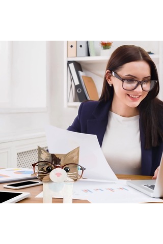 Geeksen Ahşap Hayvan Serisi Gözlük Tutucu: Baykuş Desenli Masaüstü Gözlük Tutucu - Fonksiyonel Ve Dekoratif Gözlük Rahatlatıcı