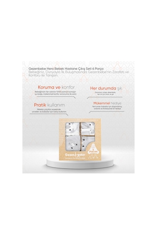 Gezenbebe Hero Bebek Hastane Çıkış Seti 6 Parça Gri