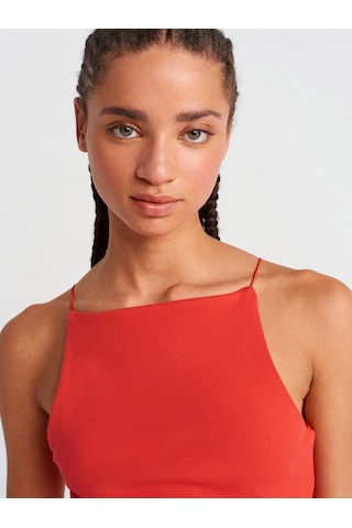 Dilvin 21020 Halter Yaka Top-kırmızı Kırmızı
