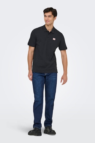 Only & Sons Erkek Polo Yaka T Shirt 22036883 Siyah Siyah