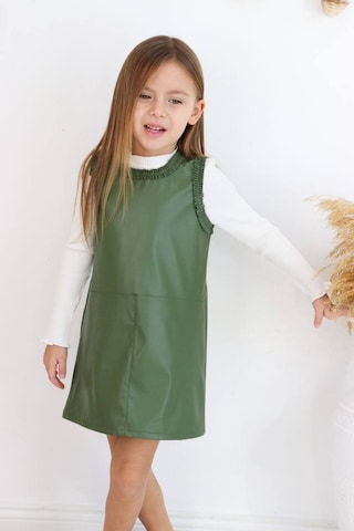 Kız Çocuk Fitilli Bady Deri Jile Tarz Kombin 001