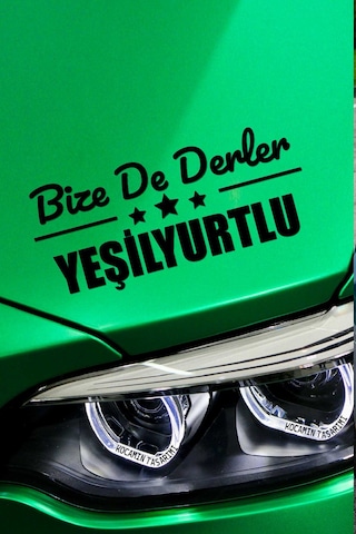 Malatya Yeşilyurt Dekoratif Araç Yazısı Malatya Bize De Derler Yeşilyurtlu 40x15 Cm Dekoratif Yazı 40 CM - Siyah