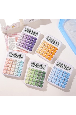 Aubyhe Ofis Ve Öğrenci Hesap Makinesi, Mekanik Klavye, 12 Basamaklı Ekran, Büyük Dairesel Tuşlar, Degrade Renk Seçenekleri 1xaaa Pil Gerekiyor, Pil Dahil Değil Diğer