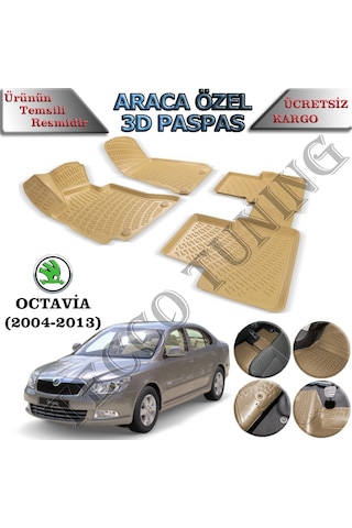 Rizline Skoda Octavia Bej 2004-2013 3D Havuzlu Paspas