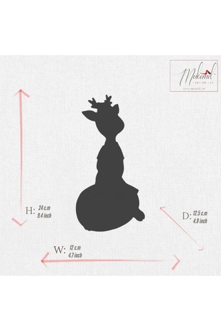 Sevimli Geyik Figürleri Mavi Kıyafetli 2 Adet El Yapımı Reçine