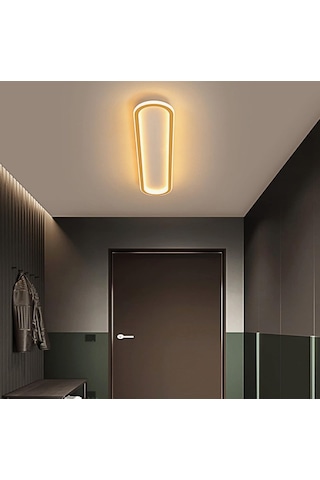 Eskitme Gold 120x16 cm Oval Avize 3000K Sarı Işık Led Tavan Lambası