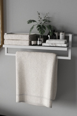 Aju Havluluk Banyo Rafı Havlu Askısı Şal Aksesuar Bakım Ürünleri Banyo Mutfak Düzenleyicii Beyaz