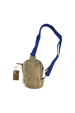 Old Cotton Cargo Vintage Unisex Renkli Günlük Salaş Toparlayıcı Çapraz Göğüs Omuz Postacı Çantası 13cmx21cm Bej