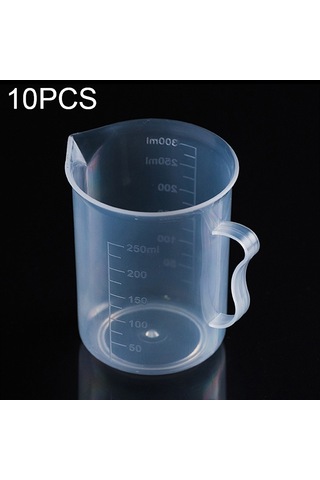 Sones 10 Adet 250ml Gıda Sınıfı Pp Plastik Matara Dijital Ölçüm Kabı Silindir Ölçek Ölçü Cam Laboratuvar Laboratuvar Aletleri