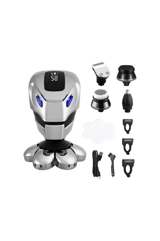 Gajeena "5'li Fonksiyonlu Erkek Tıraş Makinesi - Sakal, Saç, Burun Kılı, Masaj Ve Temizlik İçin Usb Şarjlı"