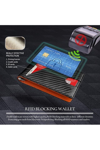 Yifomall Sarı Rfıd Koruma Krom Para İçirirli Carbon Fiber Ticari Kart Çantası 2021 Yazı Yeni Model Zengin Paketle