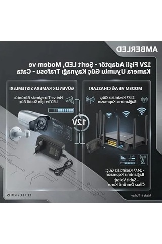 12v Güç Adaptörü, 5 Amper 60 Watt, Led Şerit Ve Modemler İçin Uygun