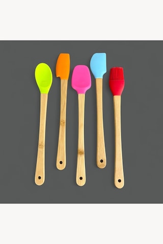 Bella 5 Li Mini Bambu Spatula Seti Silikon Çok Renkli Diğer