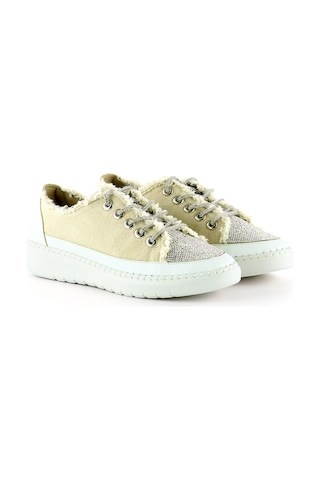 Erkan Saçmacı Vanessa Bej Denim Taşlı Sneaker Bej
