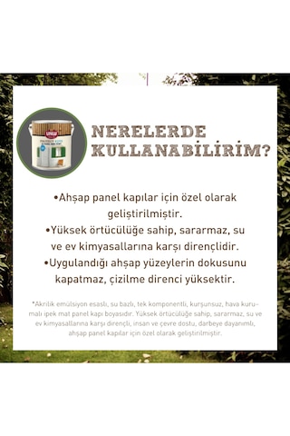 Ünlü Protect Aqua Su Bazlı 1K Panel Kapı Boyası Beyaz 5L