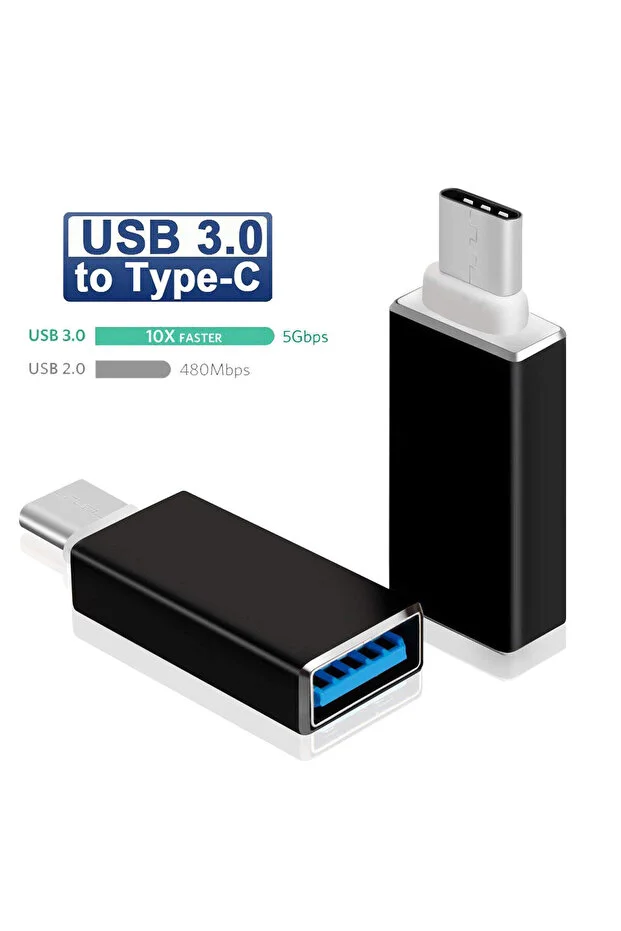 Type C Usb 3.1 To Usb 3.0 Şarj Data Çevirici Dönüştürücü Adaptör Data Cable Otg Adapter 1 Adet Black, Type-c