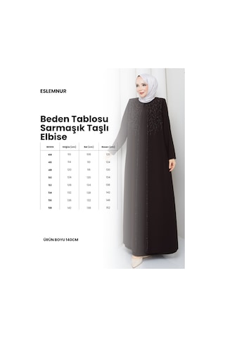 Eslemnur Sarmaşık Taşlı Elbise Büyük Beden Anne Elbisesi Mürdüm