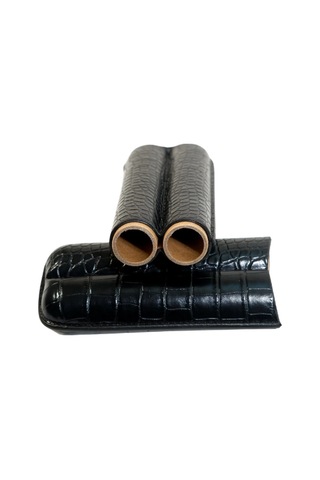 Cohiba Siyah Timsah Desenli İkili Deri Puro Kılıfı 69455665