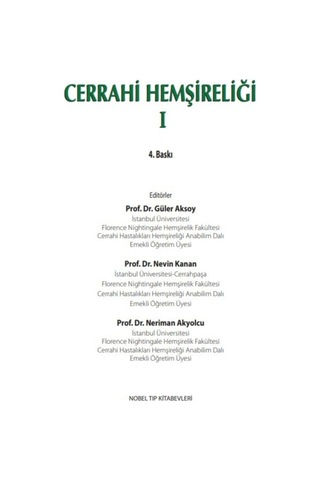 Cerrahi Hemşireliği I ( 4. Baskı )