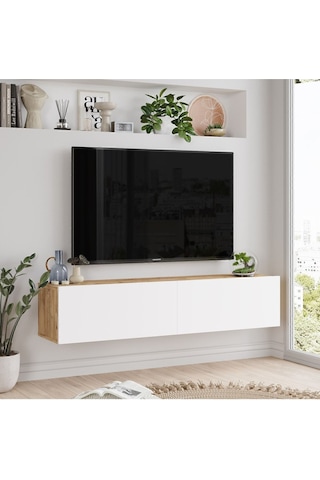 Aven Tv Ünitesi Tv Sehpası Kapaklı 140cm Çam-beyaz Ave10-aw Beyaz