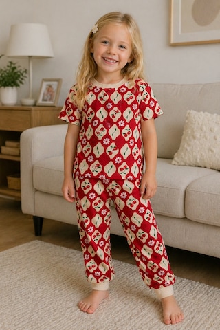 Beniizle Kız Çocuk Pijama Takımı Kırmızı