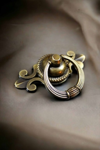 Eskitme Halka Kulp Bronz Yaprak Sarkaç Kulp