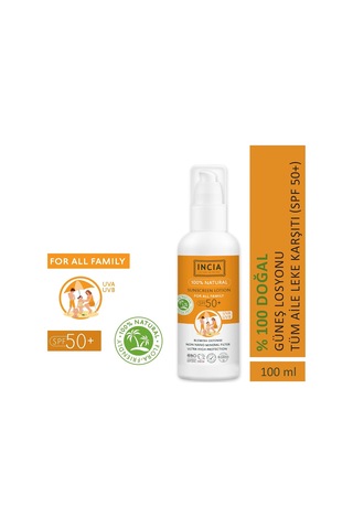 Incıa%100 Doğal Ve Organik Tamanu Yağlı Güneş Losyonu Filtreli Tüm Aile Için 50 Spf 100 Ml Sku: Smg8690010494443 Açık Bej