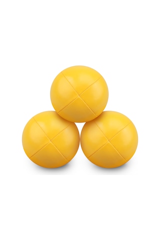 Konesam 3 Adet Sarı Pu Halka Topu 6.5cm - Dayanıklı, Su Geçirmez, Taşınabilir Ağ Çantasıyla - Çocuk Ve Yetişkinler İçin Başlangıç Seviyesi