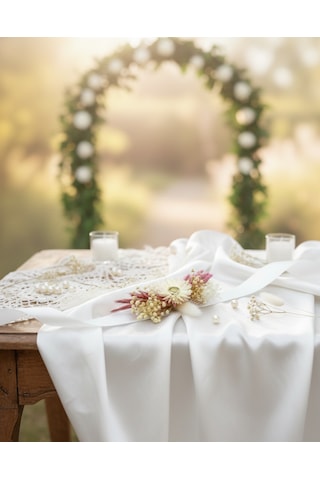 Pembe Kuru Çiçekli Nedime Bilekliği Lohusa, Bekarlığa Veda Ve Baby Shower Aksesuarı