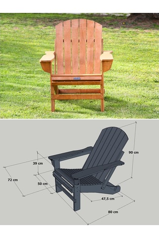Mandu Adirondack Ahşap Bahçe Sandalyesi Fındık (551457247) Ahşap