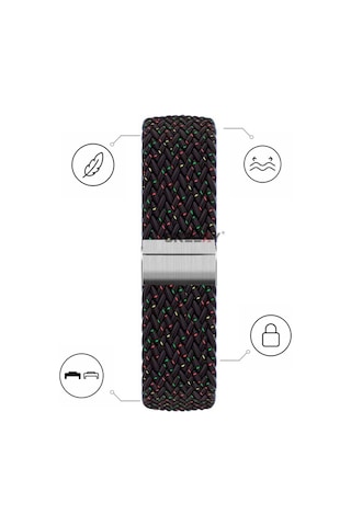 Huawei Watch Fit 5 İle Uyumlu Metal Klipsli Solo Fiberlink Yumuşak Kumaş Örgü Kordon