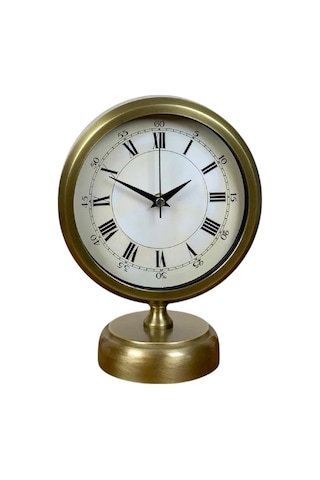 Plentiful Aurum Retro 25x20 Eskitme Metal Masa Saati Sarı