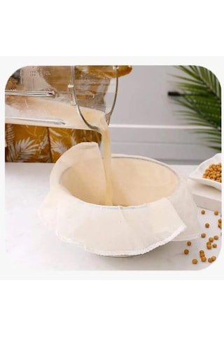 Lexroo Çember Süzme Bezi, Yıkanabilir Keten Bez Natural Organik 2 Ebat 40x40-60x60