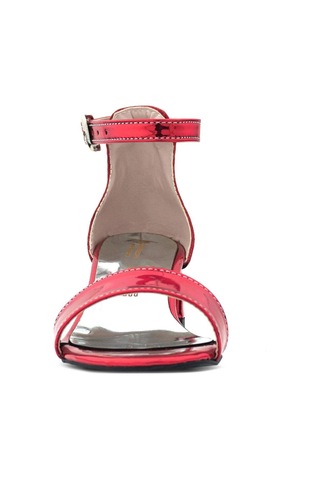 Elsa Kırmızı Aynalı Kalın Topuklu Kız Çocuk Abiye Ayakkabı Kırmızı