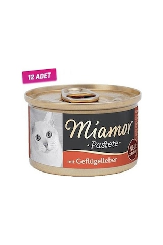 Miamor Pastete Ciğerli Tahılsız Konserve Yetişkin Kedi Maması 12 x 85 G