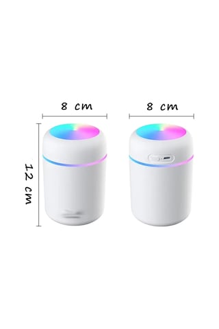 Ortam Nemlendirici Araç İçi Ev Ofis Rgb Renkli Işıklı Buhar Makinası