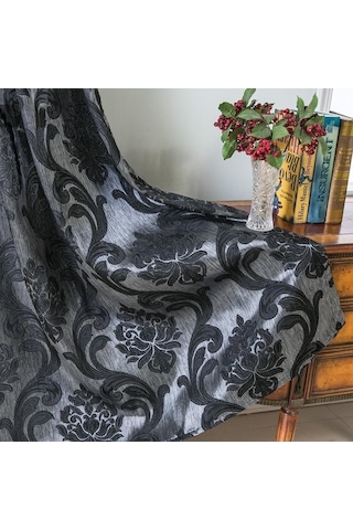 Novahub Kahverengi Jakarlı Balkon Kapısı Perde, 40% Yarı Karartma, W100xl250cm, Ev Dekor Oturma Odası Kahverengi