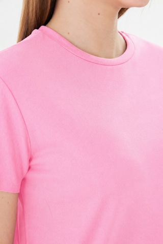 Sortie Collection Etek Ucu Damla Yırtmaçlı Basic Modal Bluz Pembe