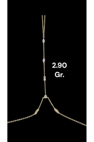 Altın Renk Karışık Kesim Taşlı 925 Ayar Gümüş Şahmeran Bileklik Gold