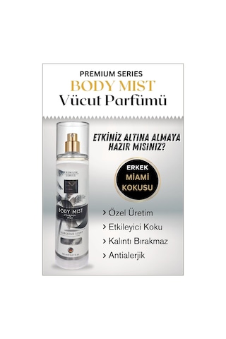 Em Amanos Beauty Erkek Body Mist Vücut Parfümü Premium Seri Miami Kokusu 150 ML