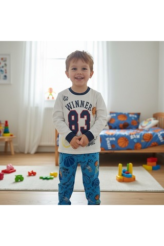 Bonbon Çocuk Winner Baskılı Beyaz Renk 2'li Takım Cb1057
