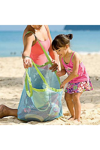 Ruicoo Çocuk Plaj Çantası - Kum Ve Su Geçirmez Hızlı Toplama Torbası 45x30x45cm Yeşil