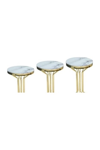 Brc C Orta Sehpa Model Beyaz Mermer Temper Cam Metal Transmisyon