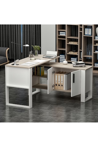 Ares Çalışma Masası Ofis Masası Bilgisayar Masası Beyaz - Alize Beyaz